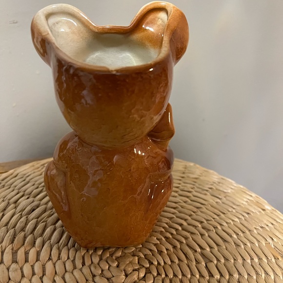 2/$10 Teddy Bear Royal Copley vintage planter maternity New baby vase red bow - Picture 3 of 7